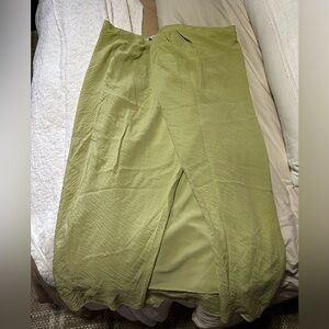 Abercrombie & Fitch Green Maxi Wrap Skirt